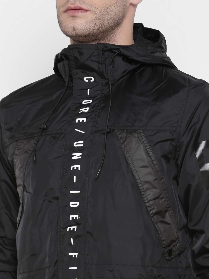 Buy Jack Jones Men Black Solid Windcheater Hooded Sporty Jacket Jackets for Men 2243000 Myntra