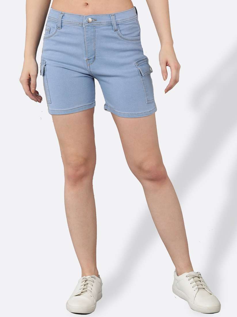 Buy A Okay Women Slim Fit High Rise Denim Shorts Shorts for Women 22430852 Myntra