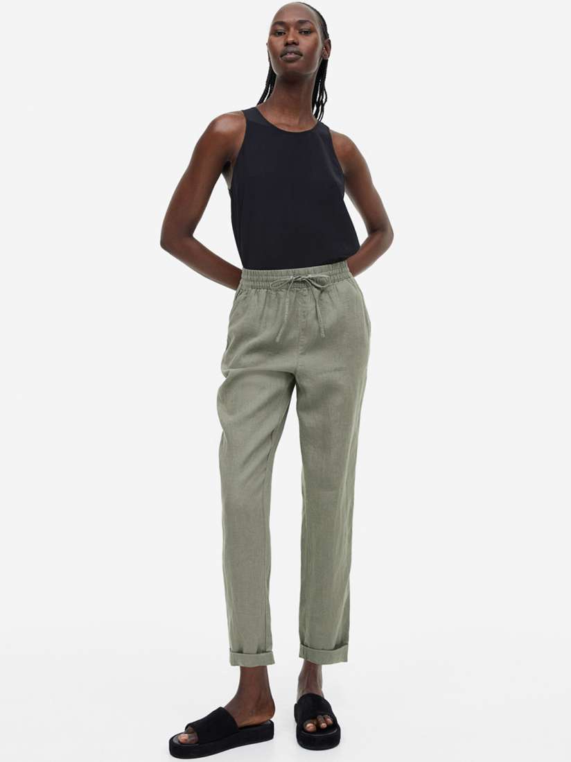 H&m linen joggers womens online