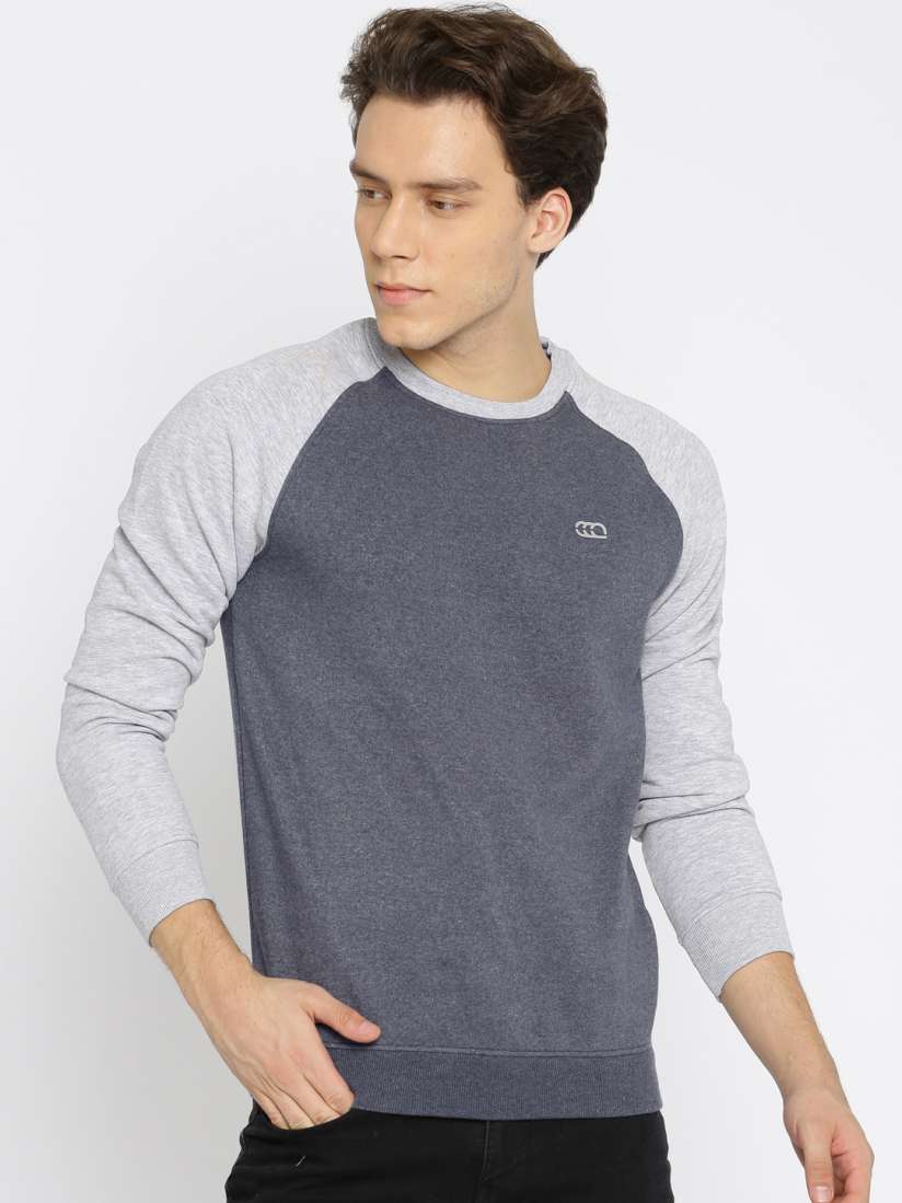 Buy Ajile By Pantaloons Men Blue Solid Sweatshirt Sweatshirts for Men 2243393 Myntra