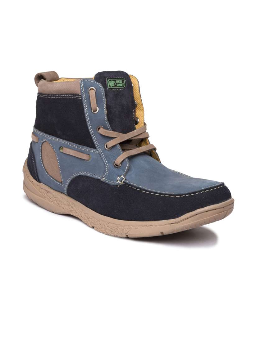 Buy Red Chief Men Navy Blue Colourblocked Leather High Top Sneakers Casual Shoes for Men 2243620 Myntra