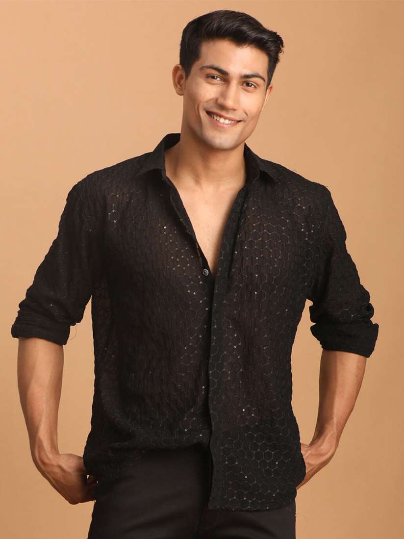 sheer sparkly shirt