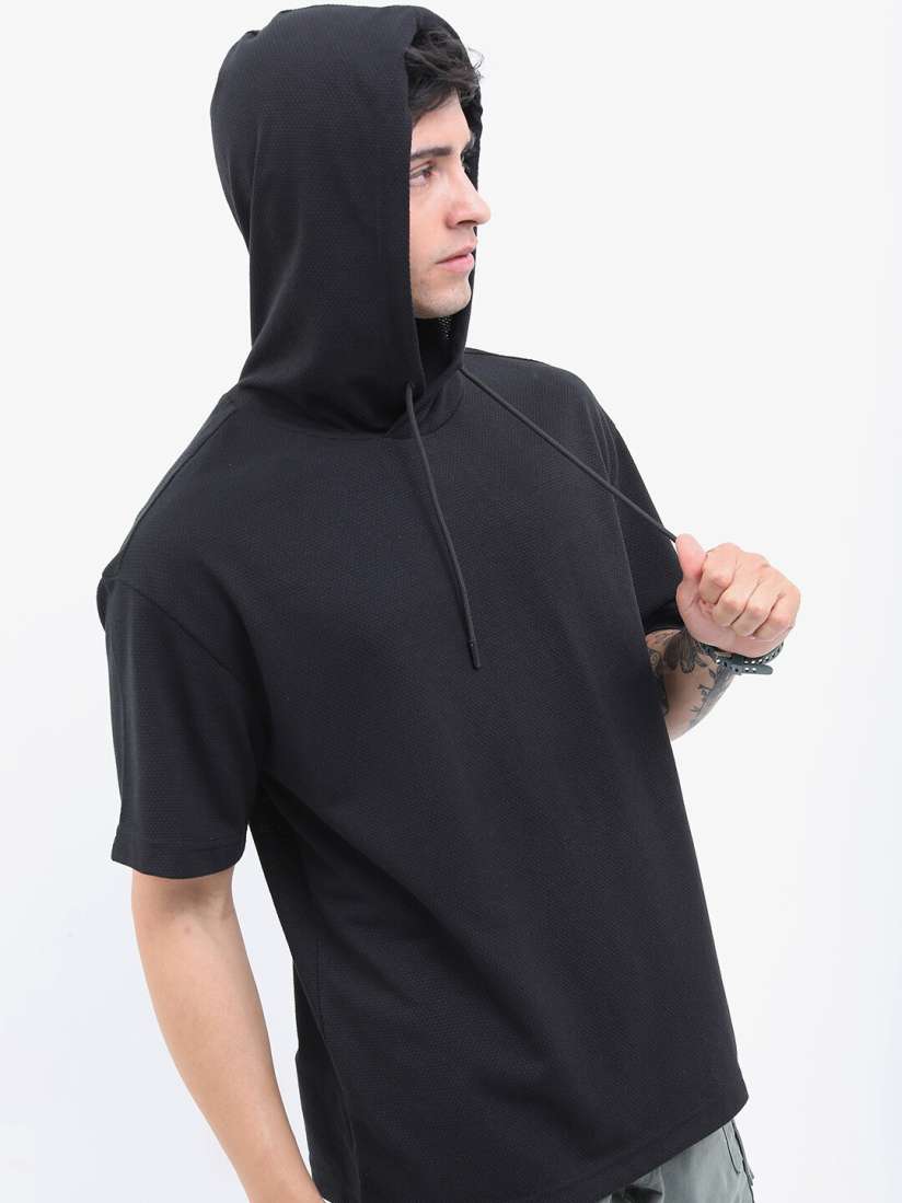 Buy HIGHLANDER Men Popcorn Structured Regular Fit Hooded T shirt Tshirts for Men 22446418 Myntra