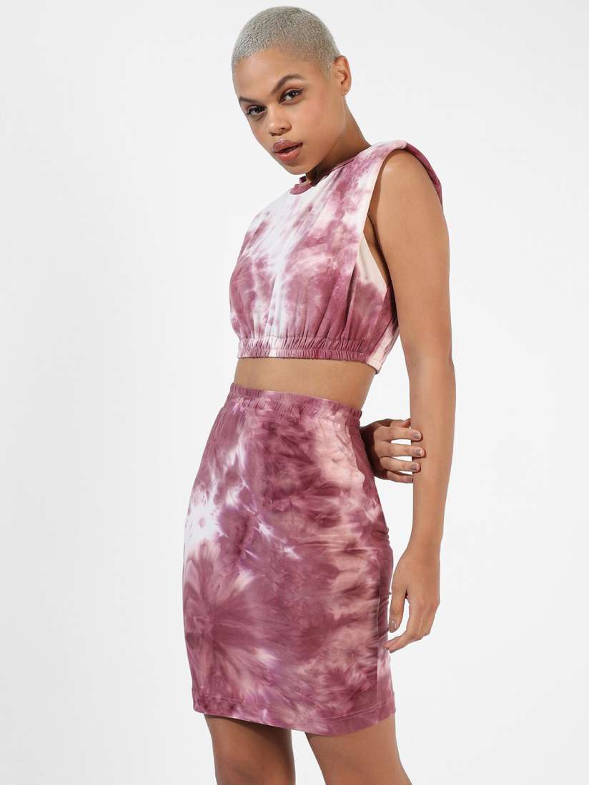 Buy Campus Sutra Tie Dye Pure Cotton Crop Top Skirt Co Ords Co Ords for Women 22456780 Myntra