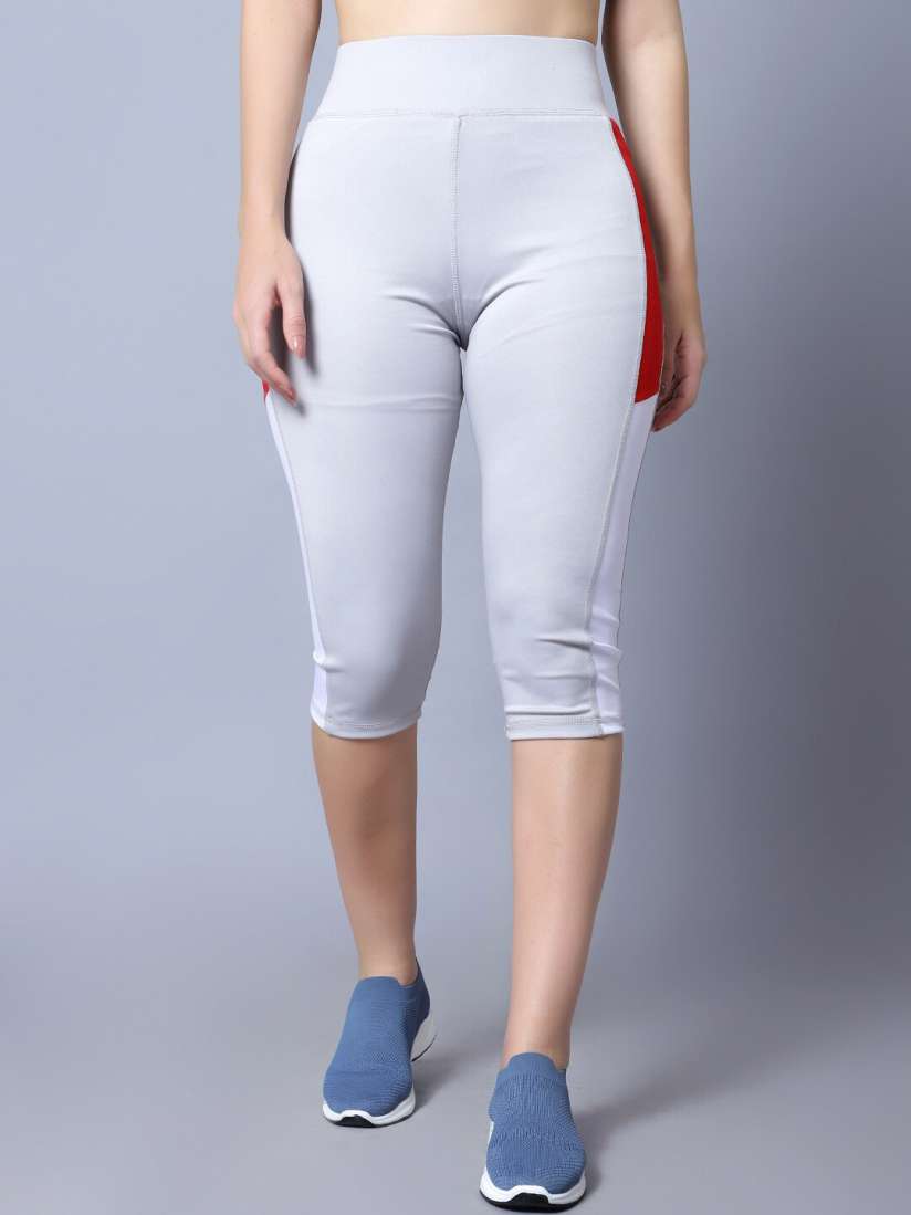 Buy DIAZ Women Grey White Colourblocked Skinny Fit Capris Capris for Women 22460818 Myntra