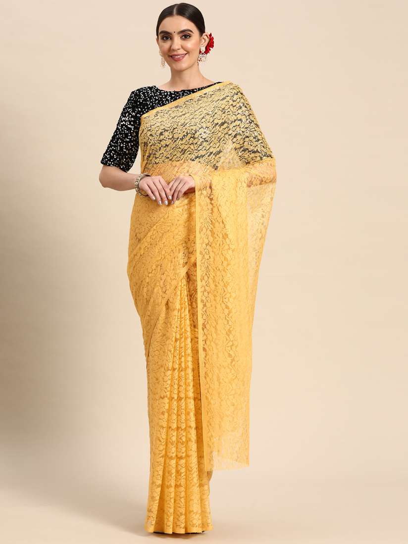 Buy ORUS Floral Net Saree Sarees for Women 22461512 Myntra