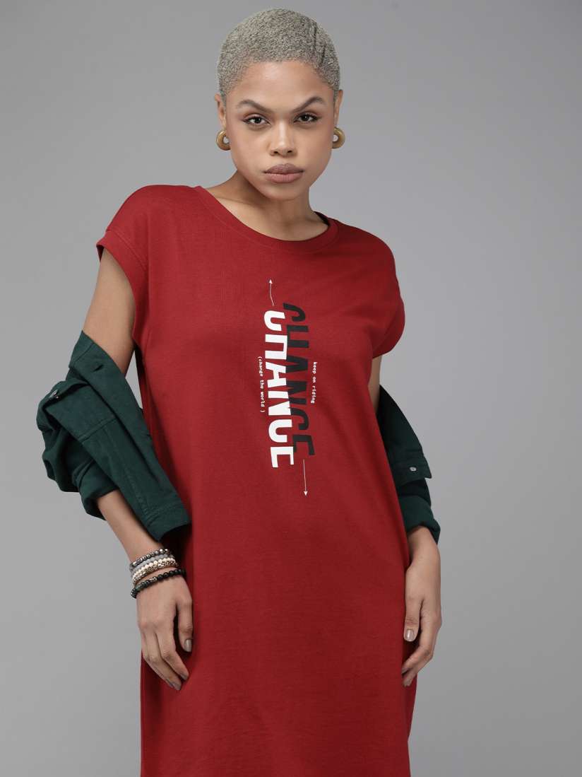 T shirt dresses myntra online