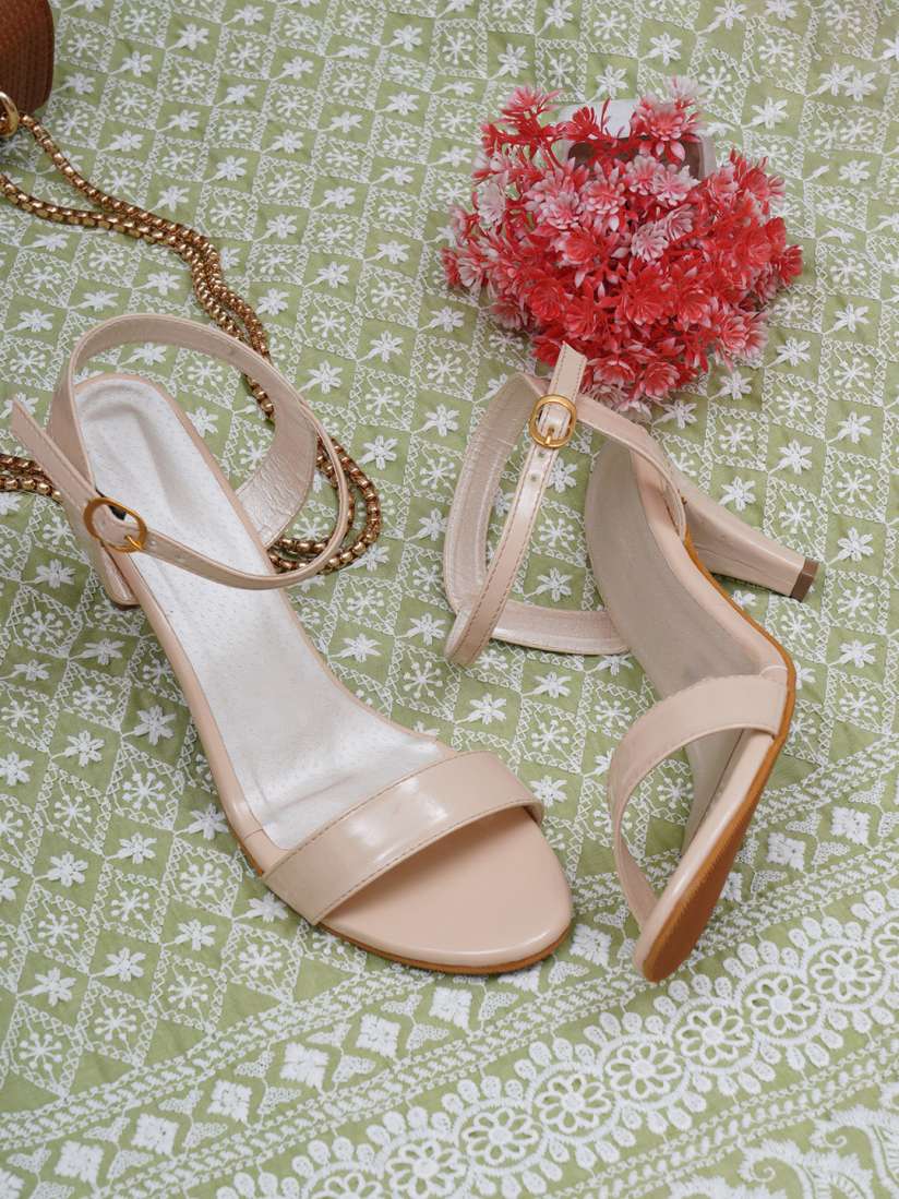 Buy Misto Comfortable Open Toe Slim Heels With Ankle Loop Heels for Women 22469948 Myntra