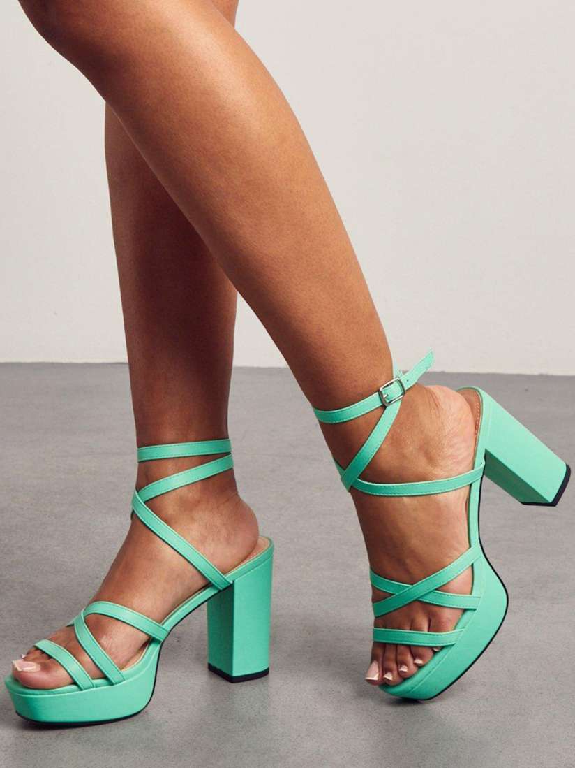 Buy MISSPAP Women Mid Top Strappy Platform Heels Heels for Women 22473794 Myntra