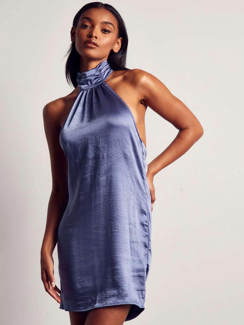 Buy MISSPAP Halter Neck Satin Backless Sheath Mini Dress Dresses for Women 22473882 Myntra