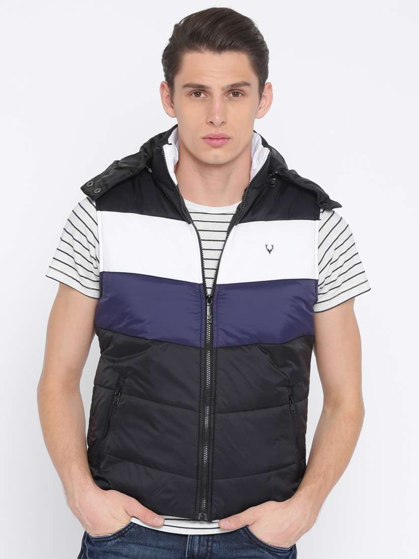 Buy Allen Solly Sport Men Navy Blue Solid Puffer Jacket Jackets for Men 2247847 Myntra