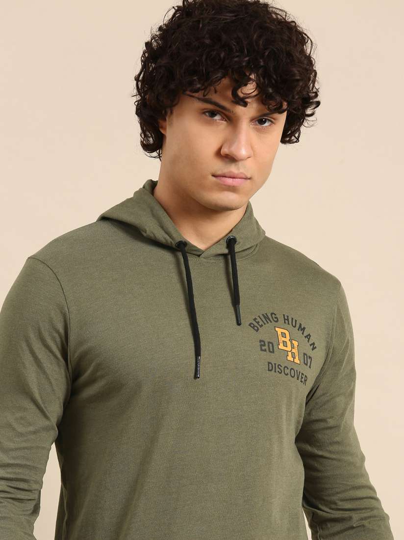 Buy Being Human Varsity Printed Hooded T shirt Tshirts for Men 22489234 Myntra