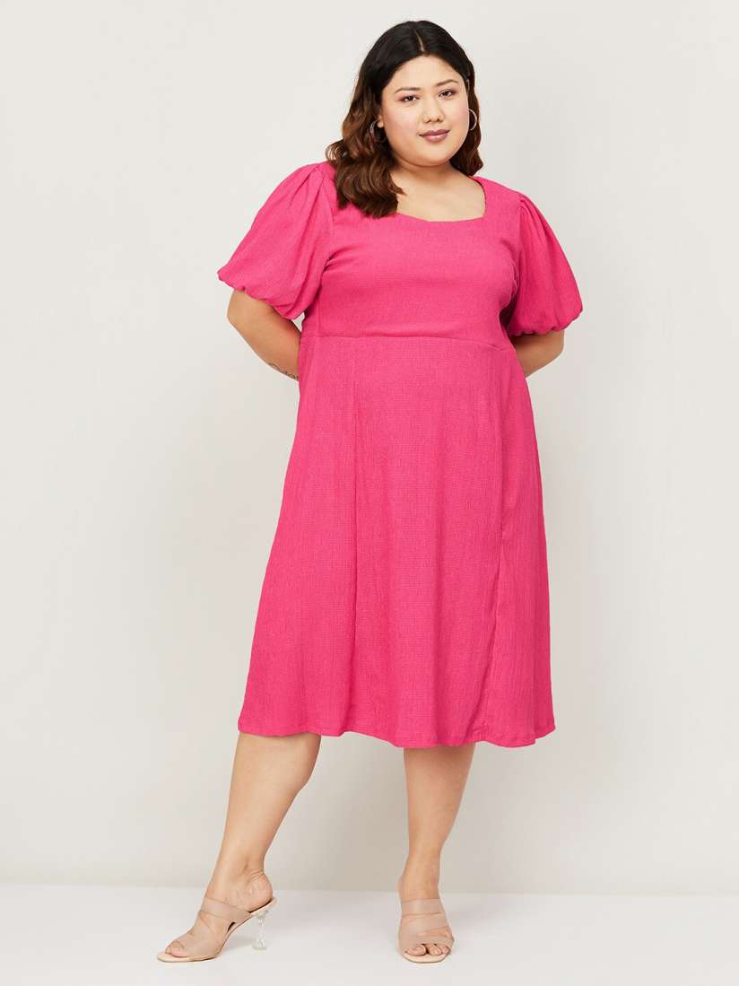 Buy Nexus by Lifestyle Plus Size Flared Sleeve Fit Flare Midi Dress Dresses for Women 22491816 Myntra