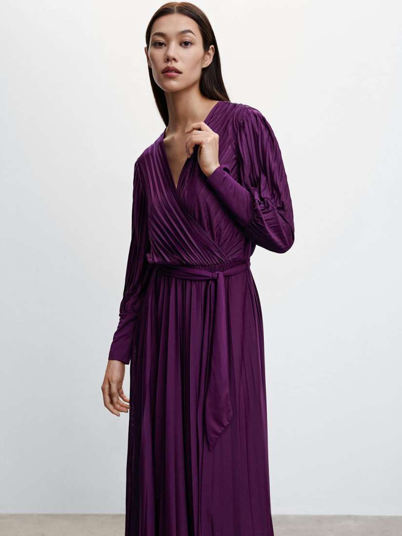 Mango pleated midi dress online
