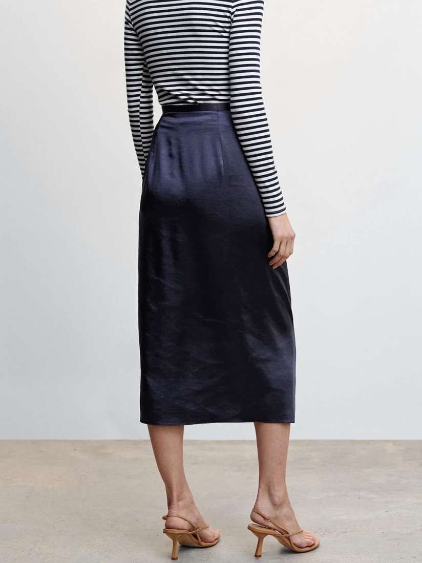 Mango satin wrap midi skirt outlet