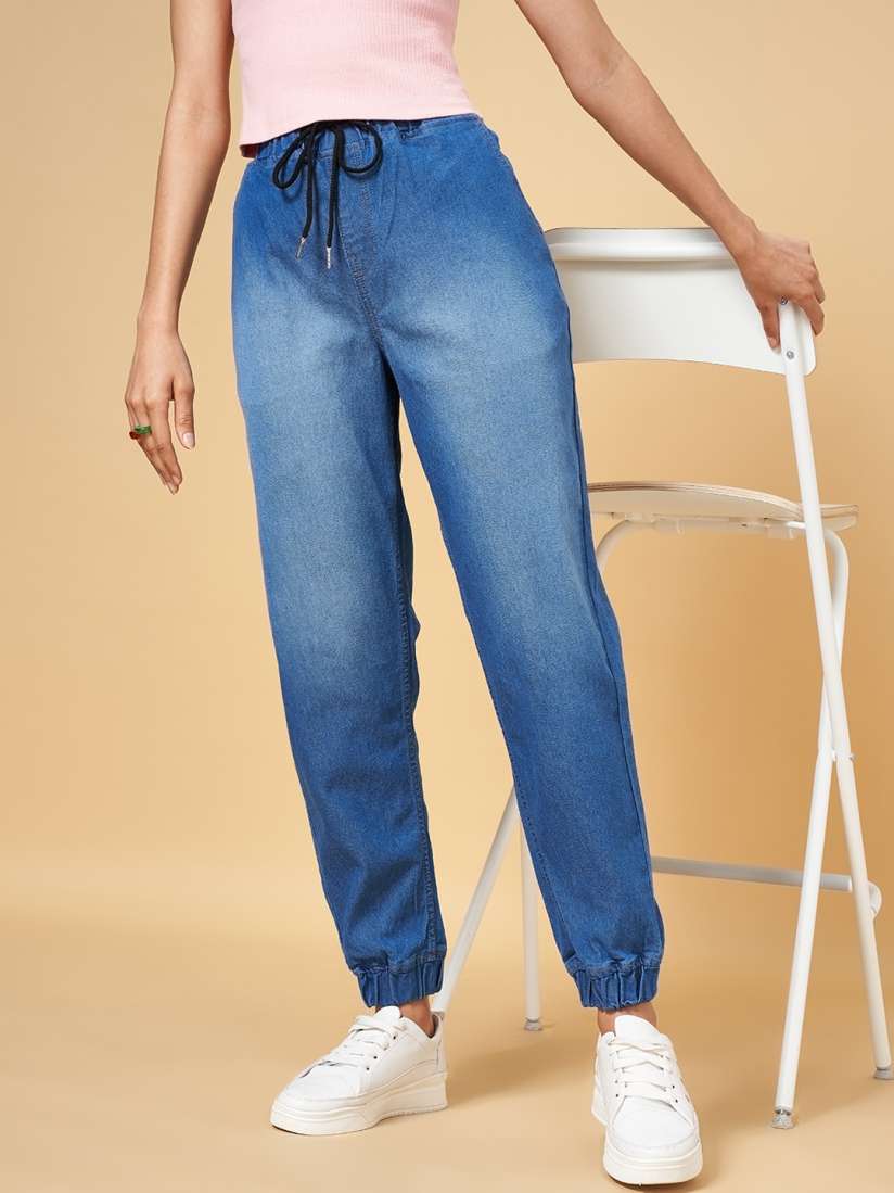 Buy YU by Pantaloons Women Heavy Fade Jogger Jeans Jeans for Women 22496282 Myntra
