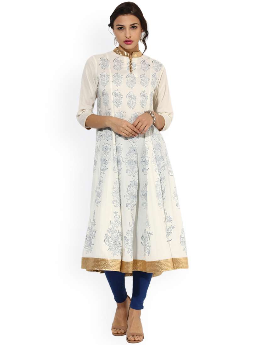 Buy Sangria Women Off White Printed Anarkali Kurta Kurtas for Women 2249834 Myntra