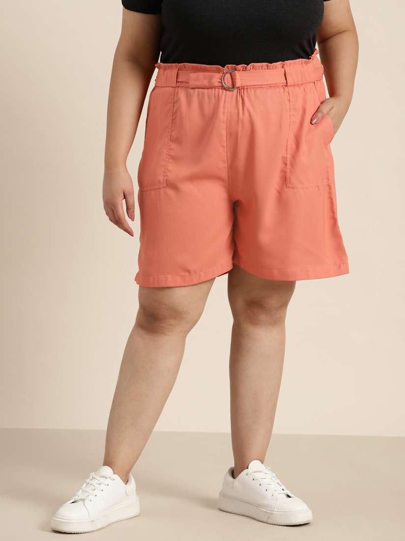 Plus size paperbag shorts 2025