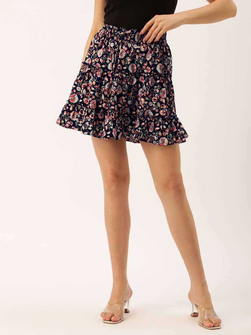 Multi mixed print a line mini skirt shop