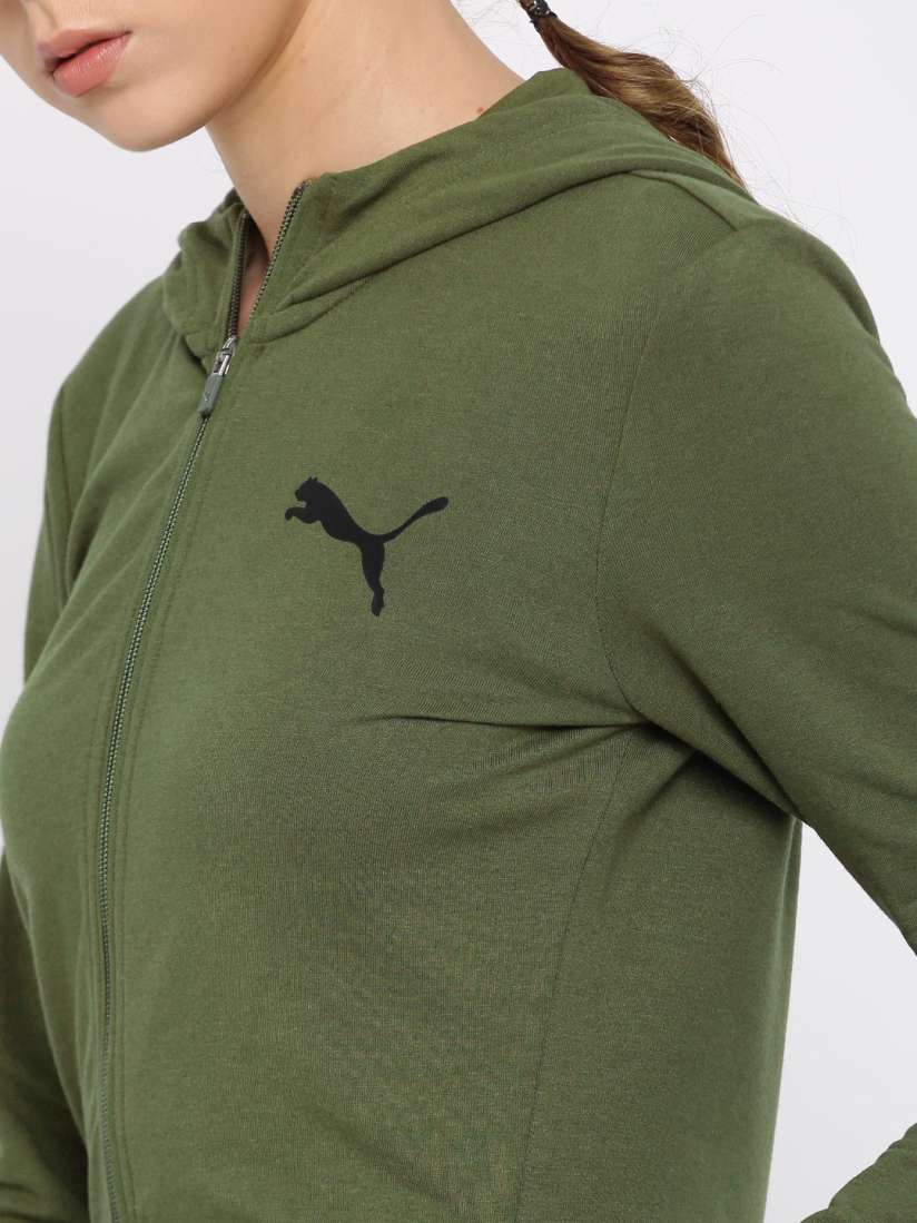 Buy Puma Women Olive Green URBAN SPORTS FZ Hoody W Sweatshirt Sweatshirts for Women 2252355 Myntra