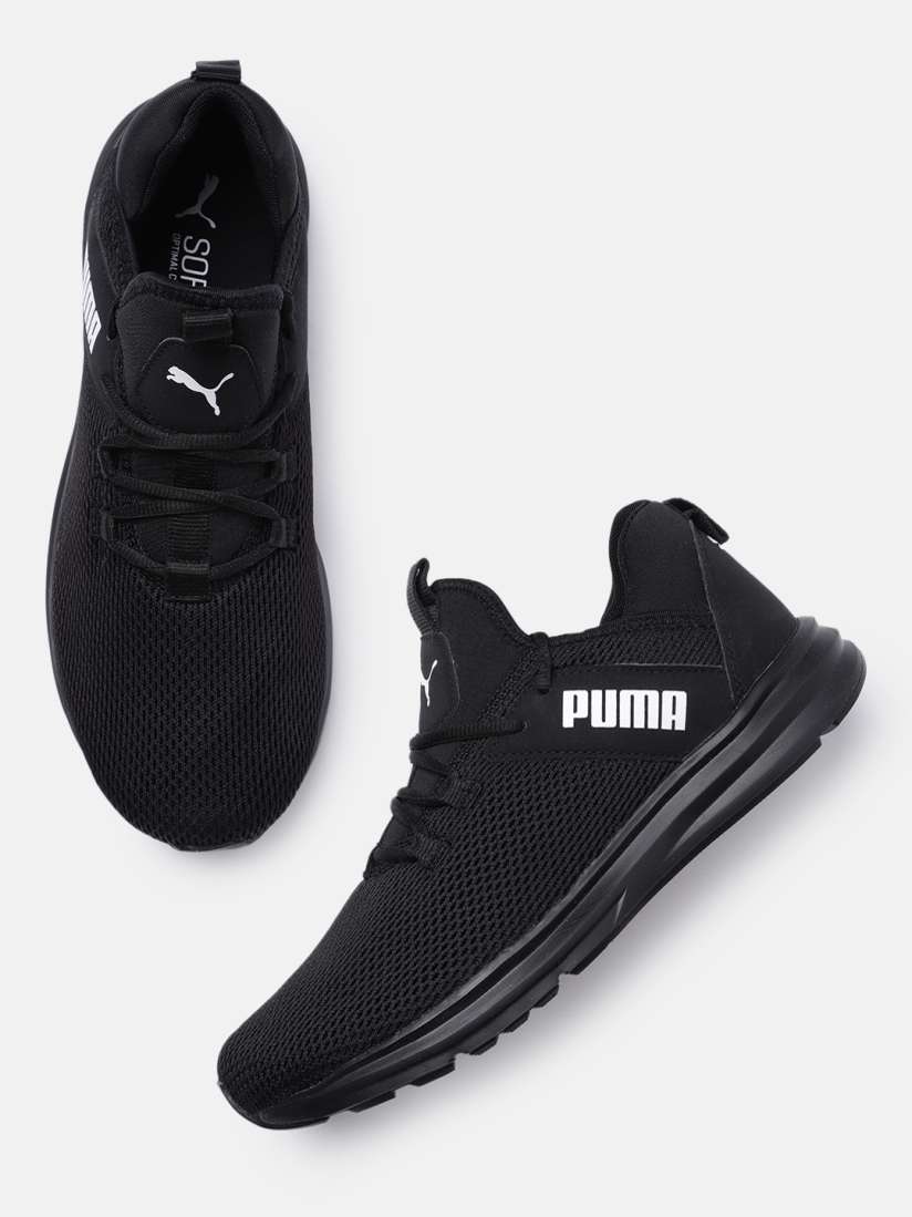 Puma black shoes myntra shop