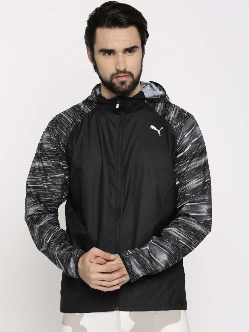 Buy Puma Men Black Solid Windcheater NightCat Sporty Track Jacket Jackets for Men 2252820 Myntra