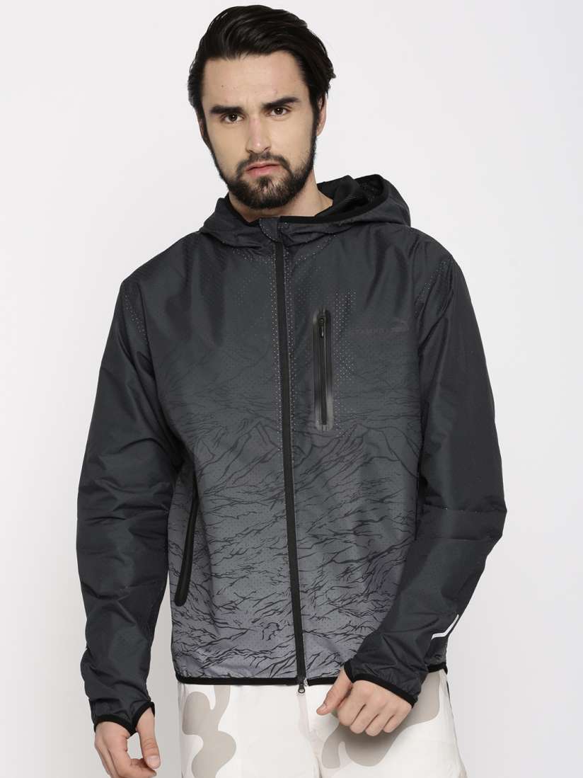 Buy Puma Men Black Stampd Tech Windbreaker Printed Sporty Jacket Jackets for Men 2252825 Myntra