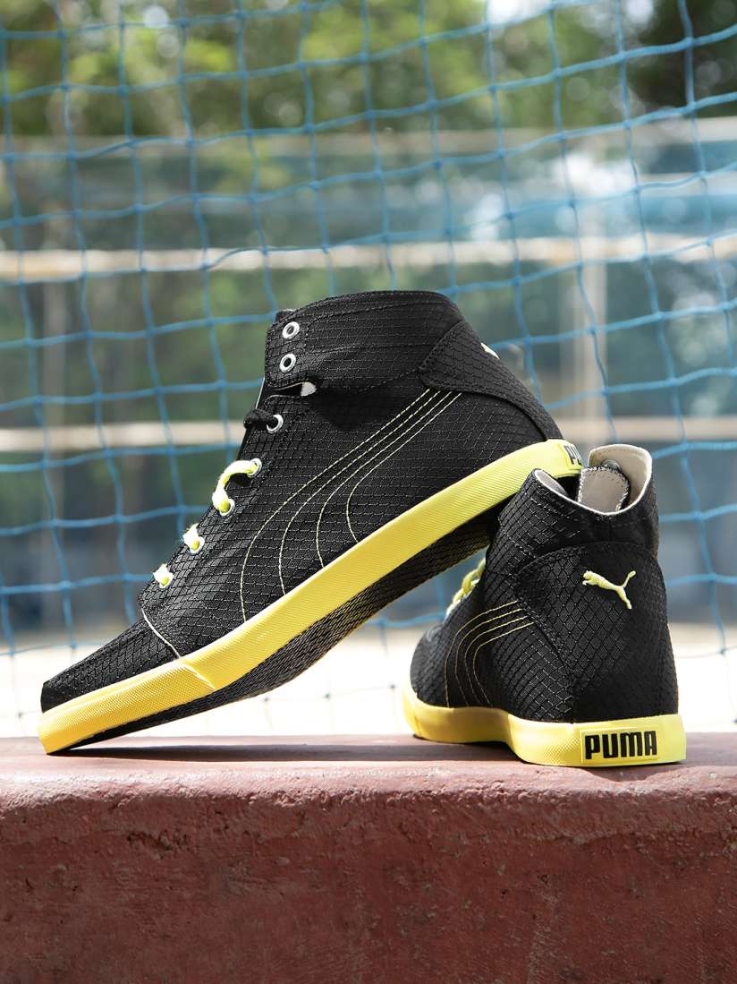 Buy Puma Men Black Solid Canvas High Top Sneakers Casual Shoes for Men 2253275 Myntra
