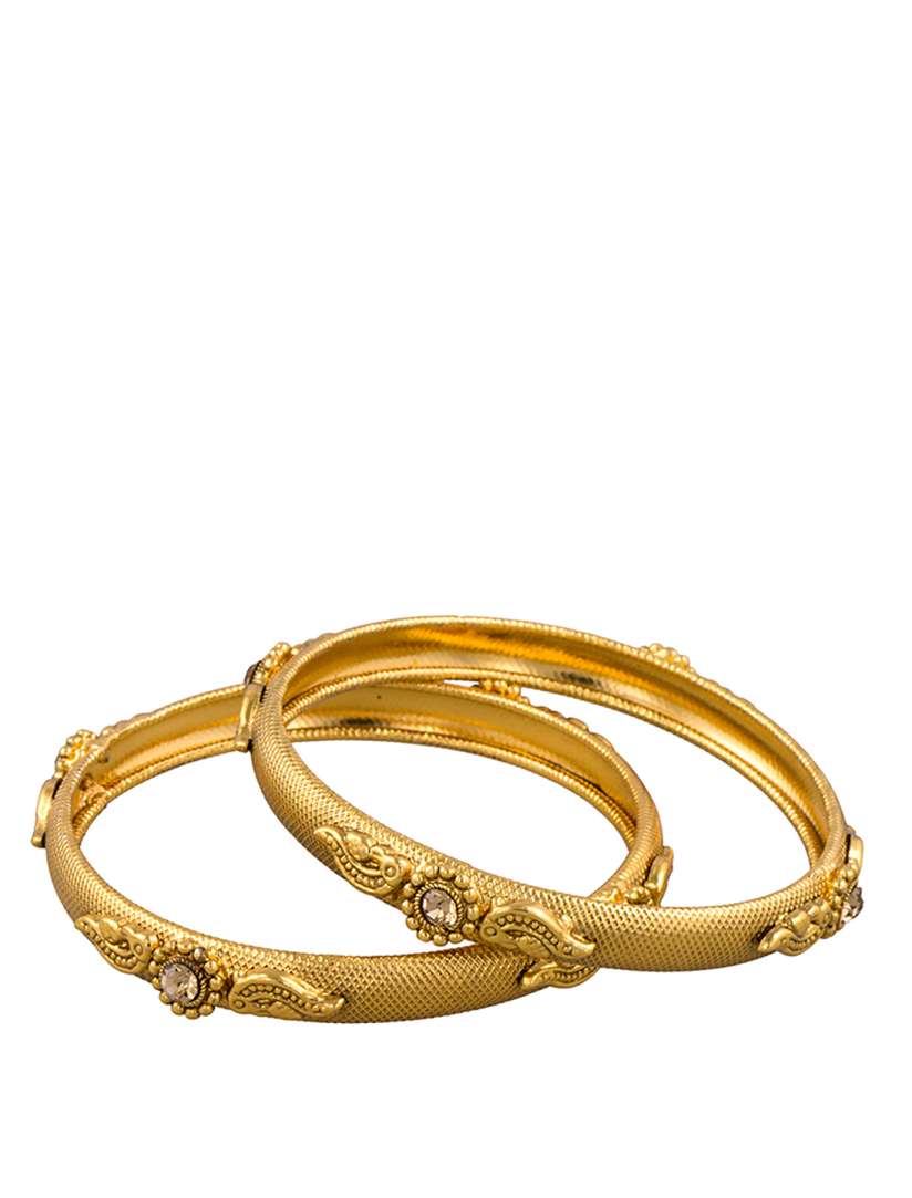 Buy Sia Art Jewellery Set Of 2 Gold Toned Embellished Bangles Bangle for Women 2253361 Myntra