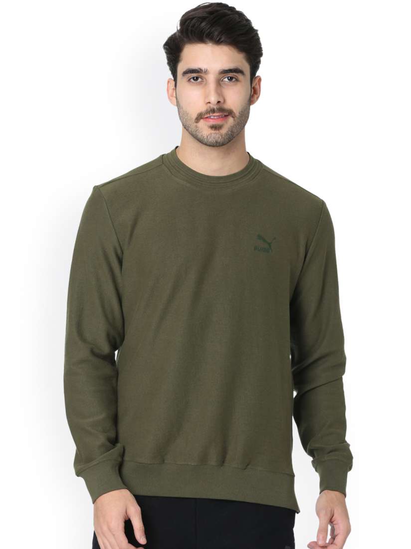 Olive green puma sweater new arrivals