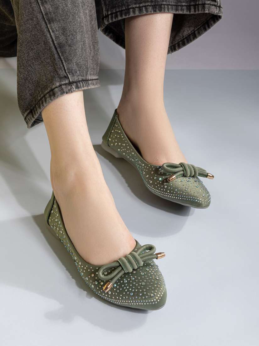 Buy Shezone Women Embellished Pointed Toe Ballerinas Flats for Women 22536292 Myntra