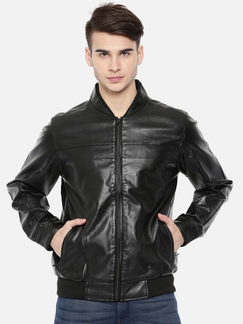 Buy Parx Men Black Solid Bomber Jackets for Men 2253651 Myntra