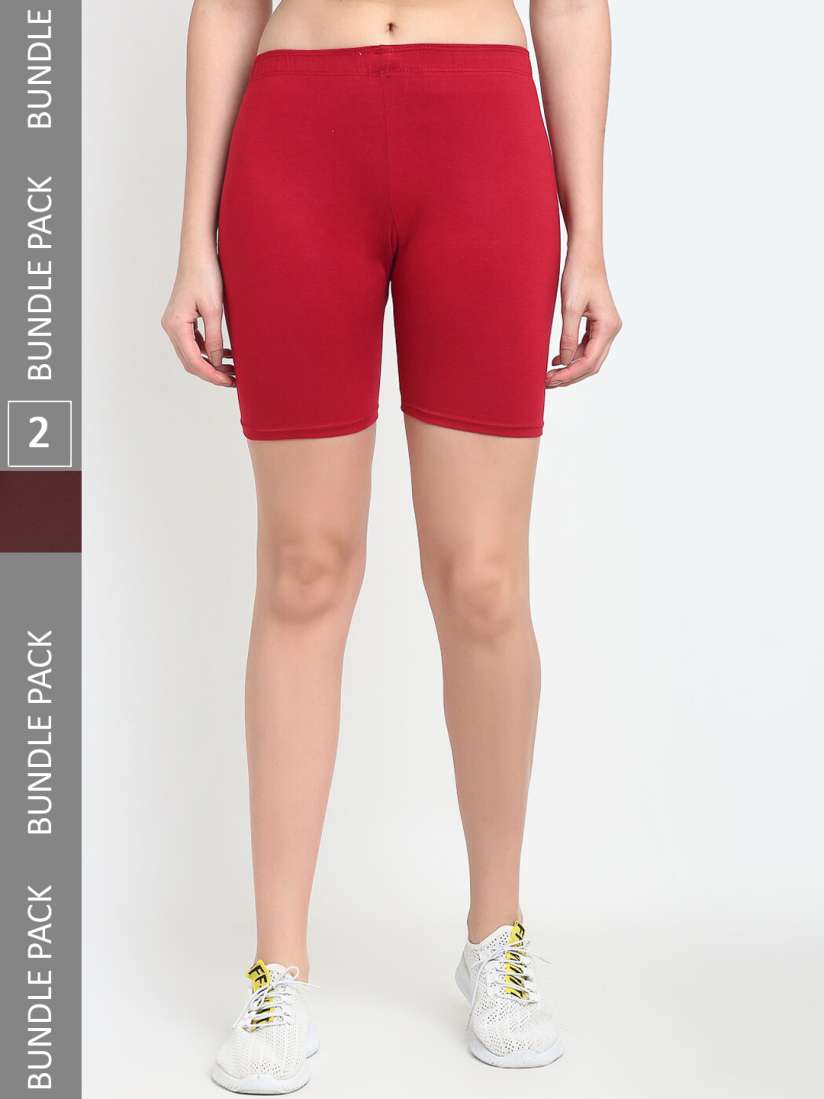 Buy Jinfo Women Pack Of 2 Mid Rise Super Commed Lycra Cycling Sports Shorts Shorts for Women 22543224 Myntra