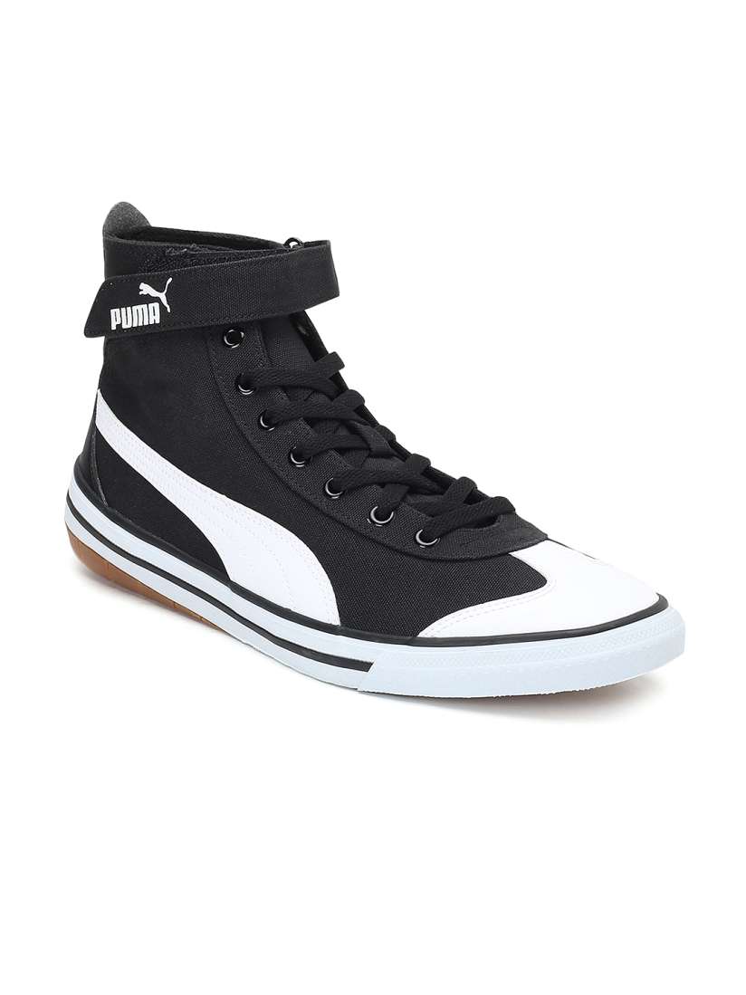 Buy Puma Unisex Black Solid Canvas Mid Top Sneakers Casual Shoes for Unisex 2255018 Myntra