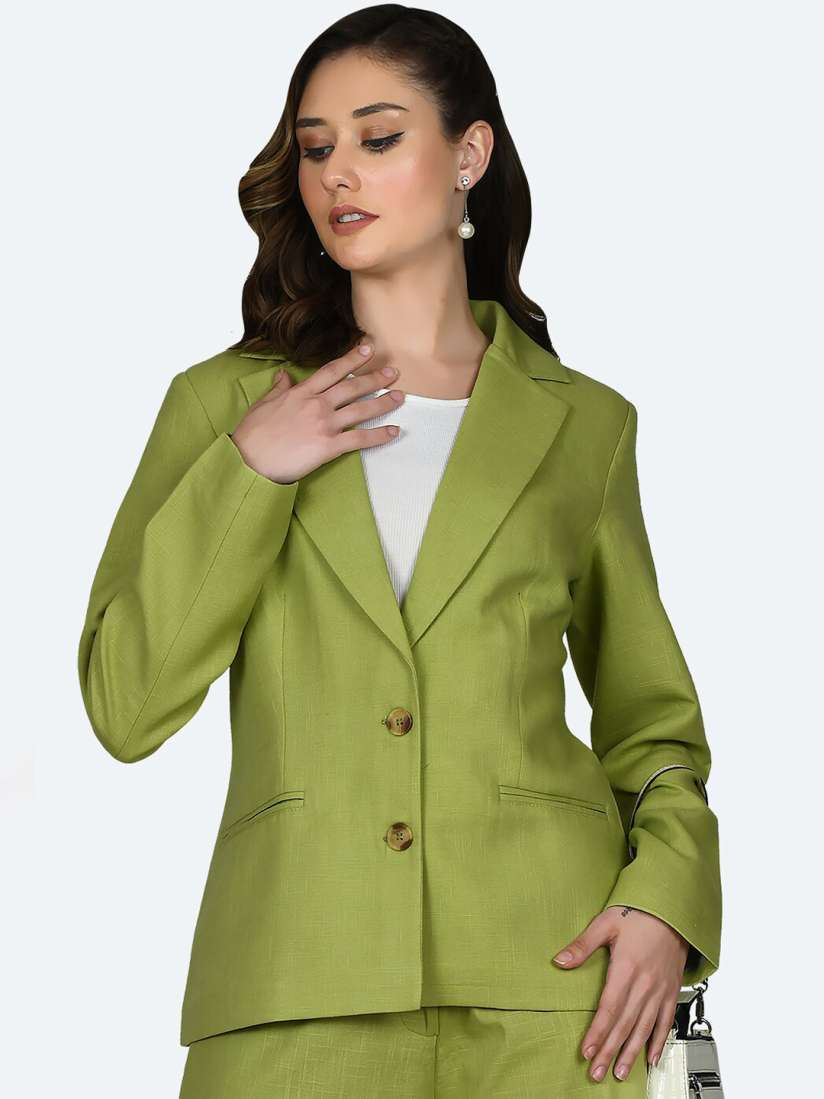 Buy Zink London Lapel Collar Pure Cotton Tailored Jacket Jackets for Women 22552192 Myntra