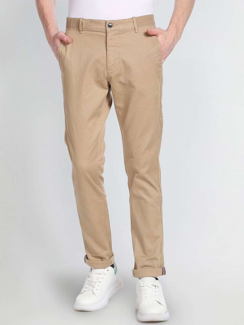 Buy Arrow Sport Men Low Rise Slim Fit Autoflex Casual Trousers Trousers for Men 22553344 Myntra