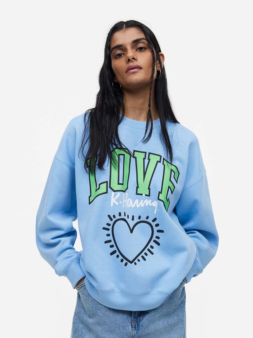 Buy H M Women Printed Sweatshirt Sweatshirts for Women 22554592 Myntra
