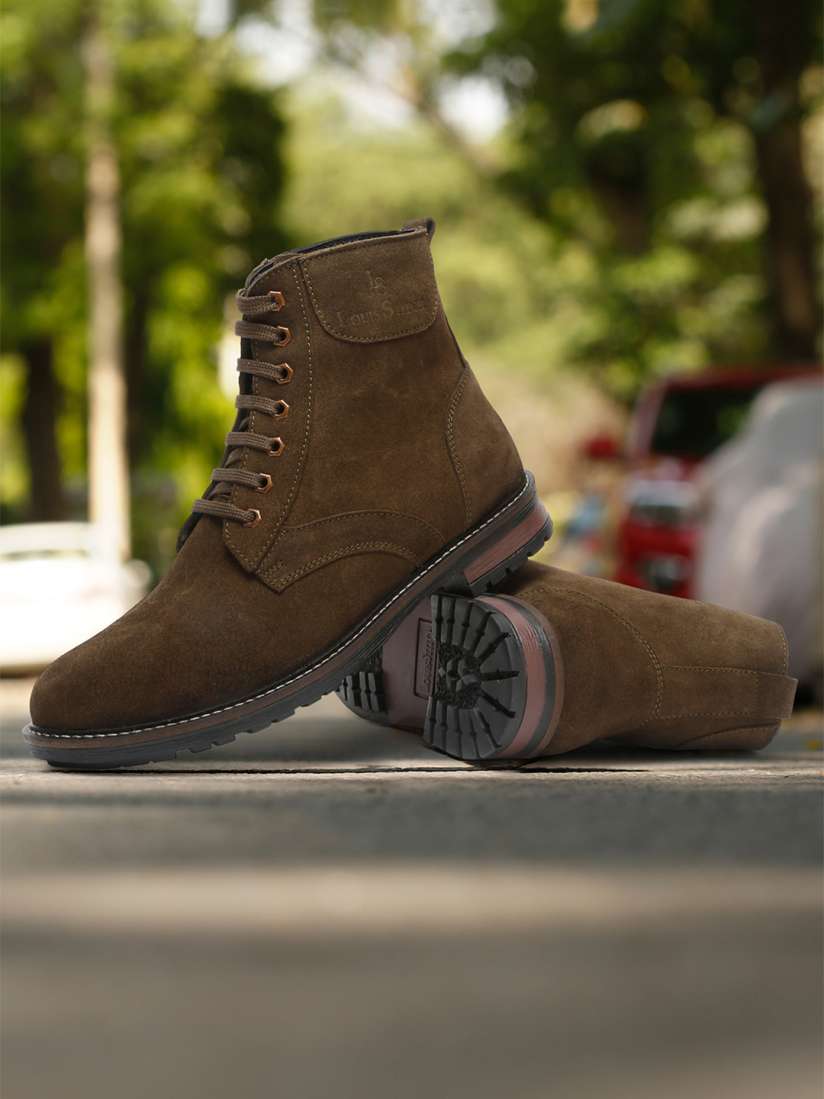 Suede leather boots men cheap