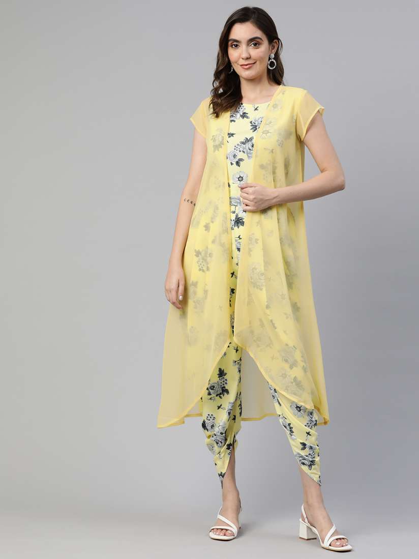 Buy Cottinfab Printed Culotte Jumpsuit with Shrug Jumpsuit for Women 22563378 Myntra