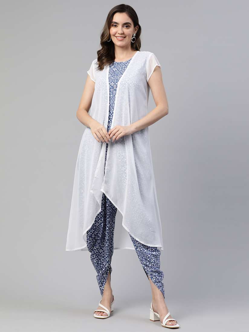 Buy Cottinfab Printed Basic Jumpsuit With Shrug Jumpsuit for Women 22563386 Myntra