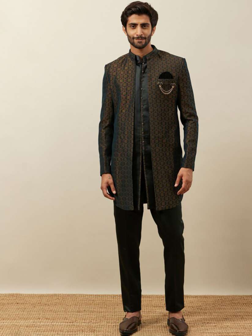 Buy Manyavar Self Design Indo Western Sherwani Set Sherwani for Men 22566754 Myntra