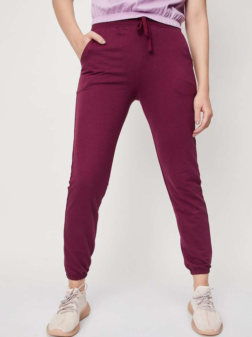 Buy max Women Regular Fit Mid Rise Cotton Joggers Track Pants for Women 22576956 Myntra