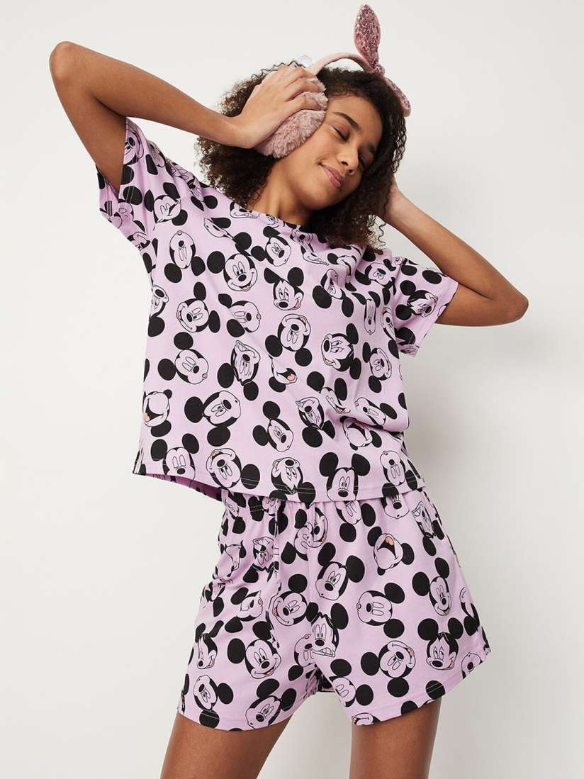 Buy max Mickey Mouse Printed Pure Cotton Night Suit Night suits for Women 22582336 Myntra