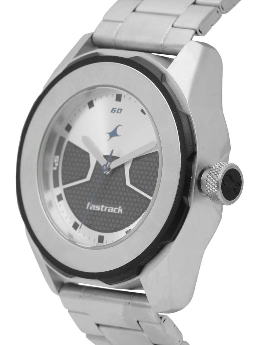 Buy Fastrack Men Silver Toned Black Dial Watch 3099SM02 Watches for Men 2258976 Myntra