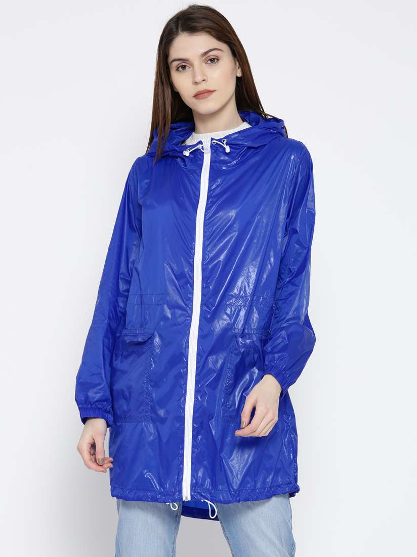 Buy FOREVER 21 Women Blue Solid Rain Jacket Rain Jacket for Women 2260807 Myntra