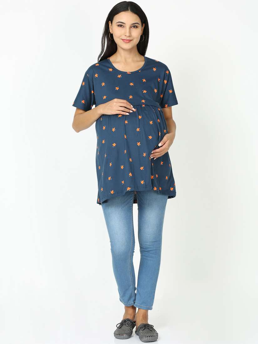 Buy 9shines Label Conversational Printed Cotton Maternity Top Tops for Women 22608248 Myntra