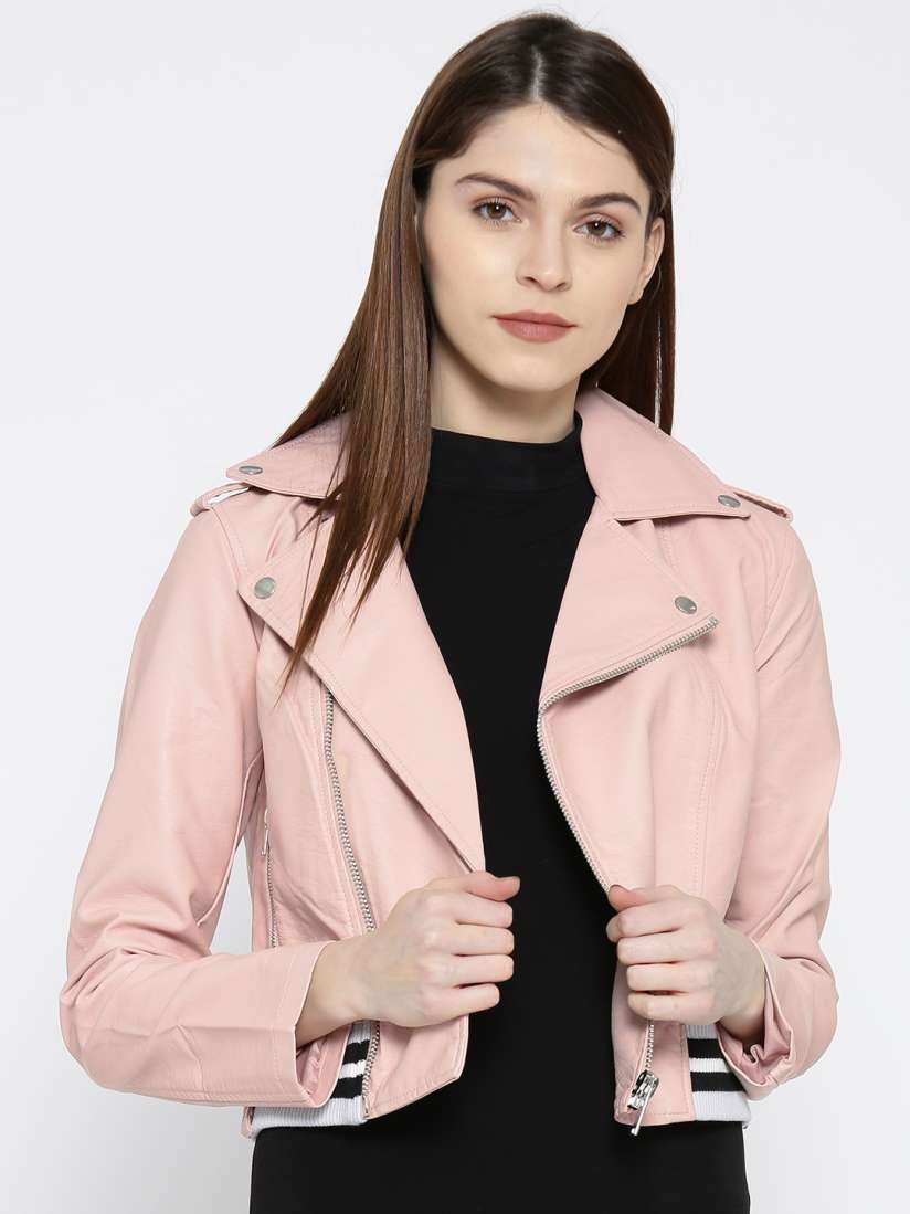 Pink leather jacket forever 21 hot sale
