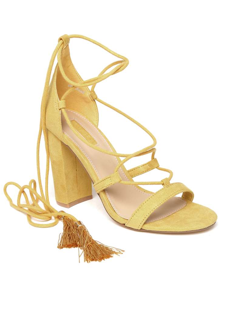 Buy FOREVER 21 Women Yellow Solid Gladiators Heels for Women 2261029 Myntra