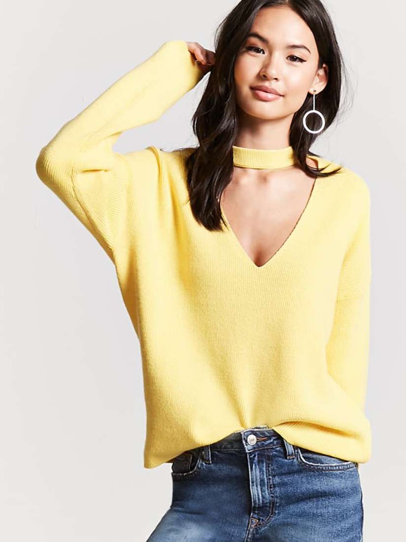 Forever 21 yellow sweater sale
