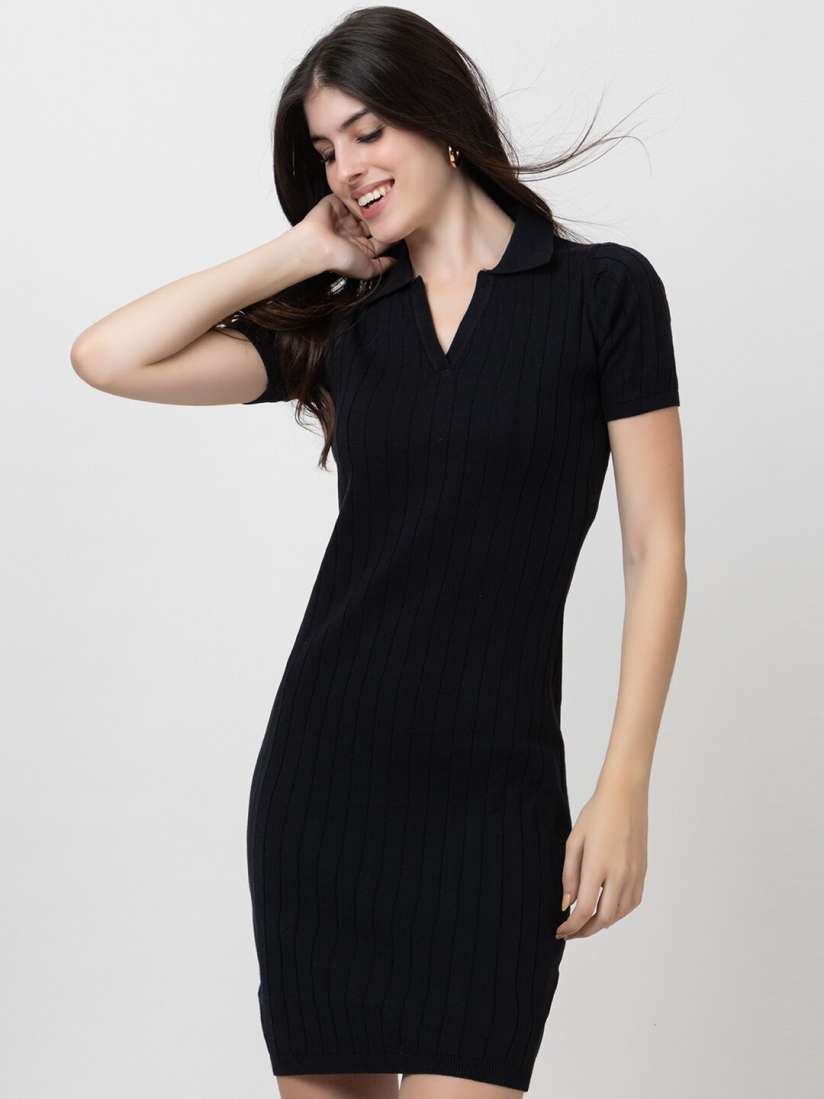 Black bodycon tshirt dress discount